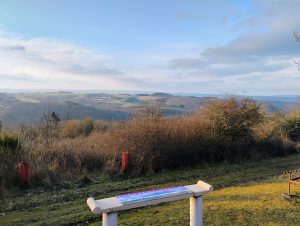 Ausblick von Dirk's Ruh an einem sonnigen Februartag